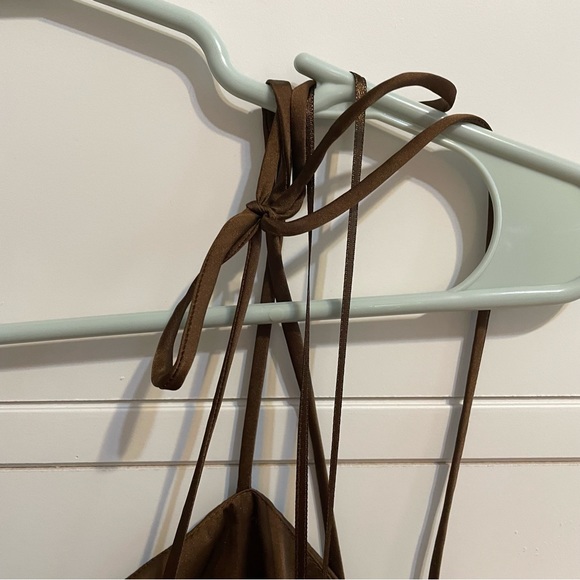 Urban Outfitters brown satin tie tank - Picture 4 of 5